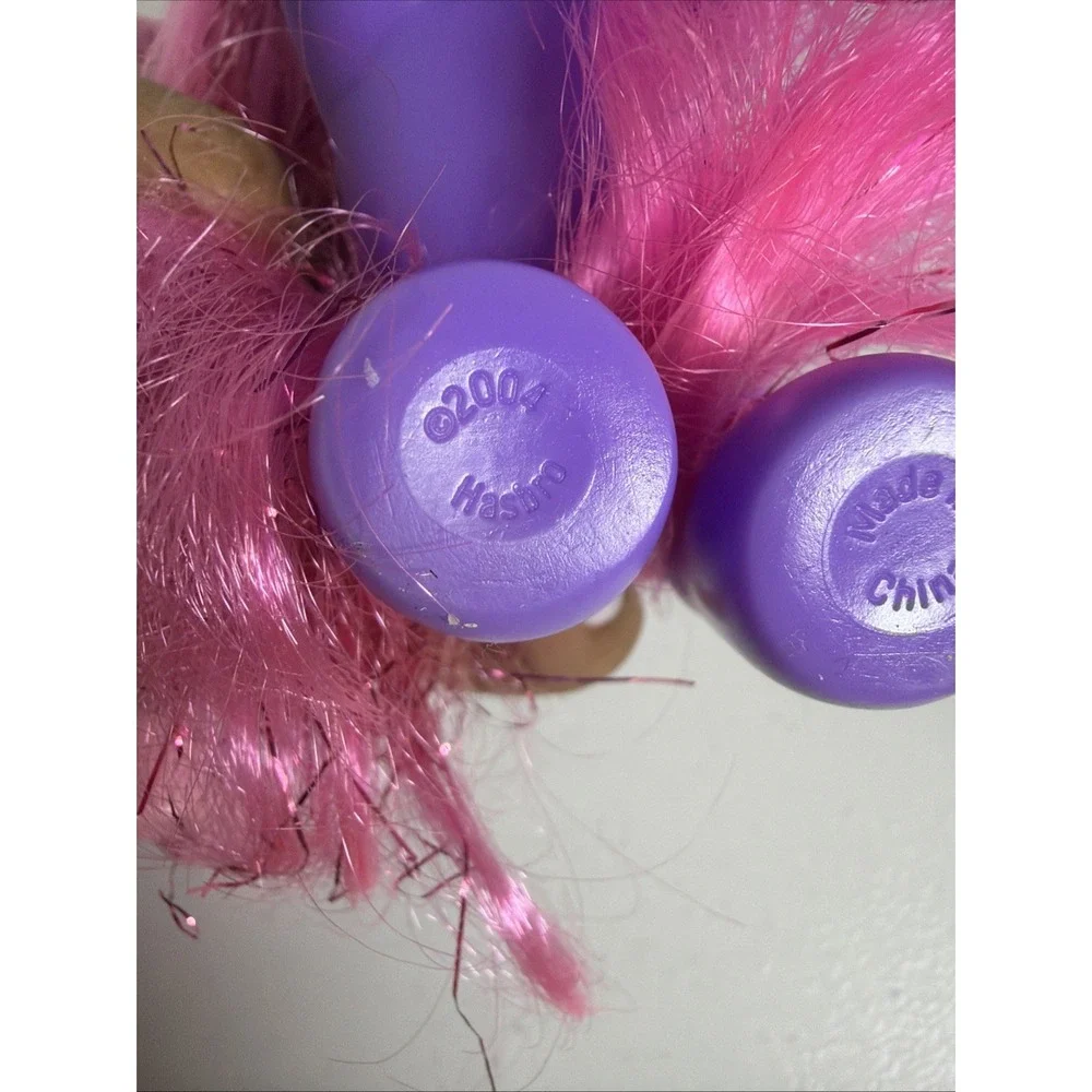 My Little Pony G3 Figure Lot ©2004 Hasbro Pink & Purple Ponies Tinsel Hair‎
